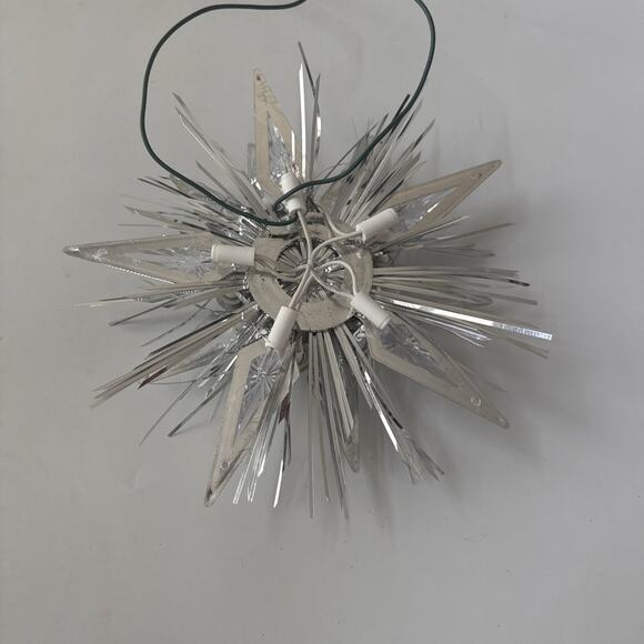 GE Silver Jewel Star Tree Topper 21 Clear Lights Green Cord 9" Christmas Holiday - Picture 3 of 11